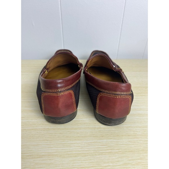 Donald Pliner Dacio Mens 9 Loafers Burgundy Mesh Buckle Driving Shoes classic - Picture 9 of 10